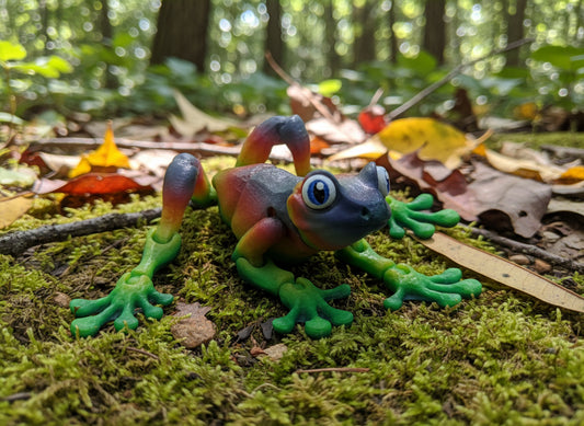 Rainbow transparent tree frog