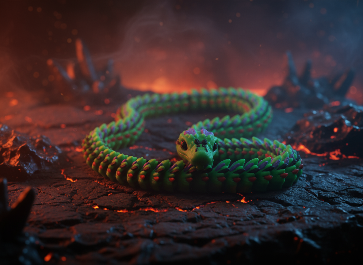 Large Cindersnake in mystical setting