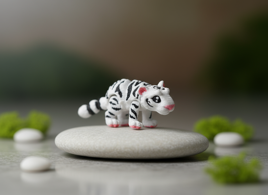 Pocket Pet White Tiger in elegant setting